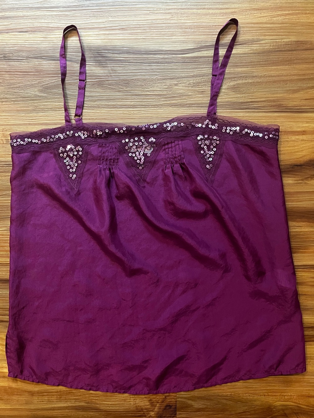 Vintage y2k boho 100% silk tank top with sequins